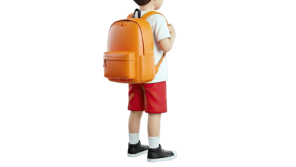 Boy with Orange Backpack