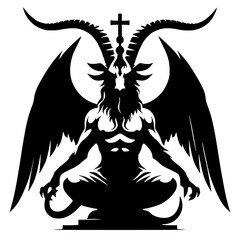 Silhouette of the statue of Baphomet