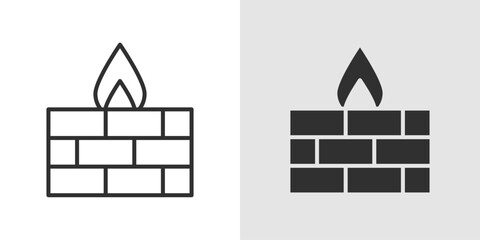 Obraz premium Firewall Icon representing network security, data protection, and cybersecurity.