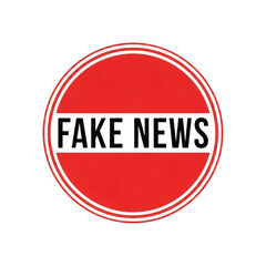 Fake news sign isolated on transparent background