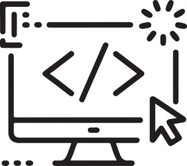 Web design and coding concept with computer monitor and cursor, html code on screen