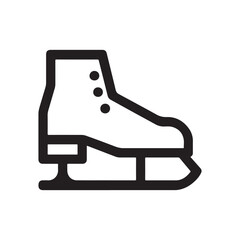 skating shoes line art on white background