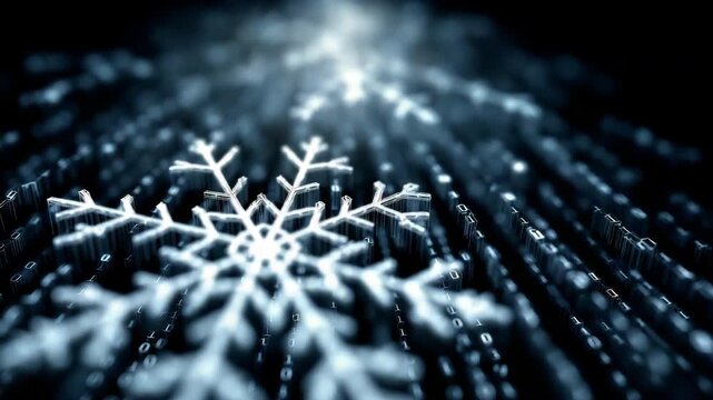 Binary code-backed digital snowflake for seasonal technologies