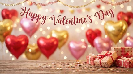 Valentine's day celebration romantic decor digital greeting festive setting close-up view love and affection themes for engaging content