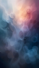 Abstract bokeh lights and swirling colors in a dark background glowing circles