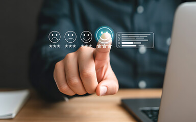User providing feedback on digital device