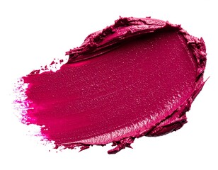 Dark Pink Lipstick Texture Stroke on White Background