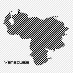Venezuela Map with diagonal lines. Vector Illustration