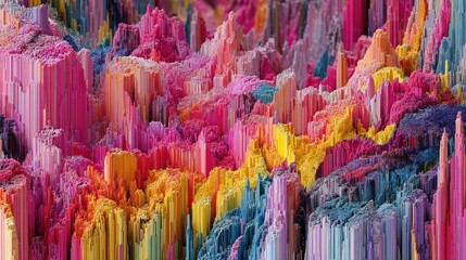 Colorful textured abstract landscape