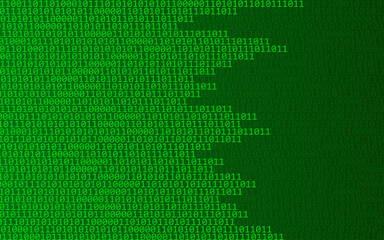 Abstract technology binary code background. Digital binary data, matrix background. Vector Illustration