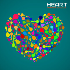 Heart of molecular structure, idea for your design, vector illustration