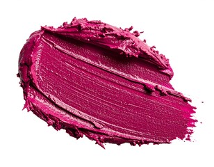 Dark Pink Lipstick Texture Stroke on White Background