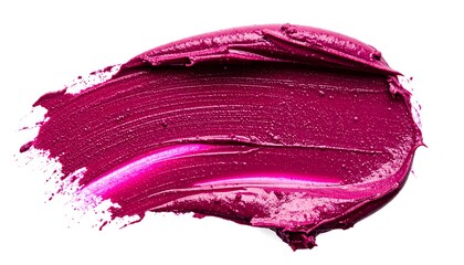 Dark Pink Lipstick Texture Stroke on White Background