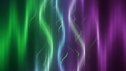 Vibrant aurora borealis display in green and purple hues