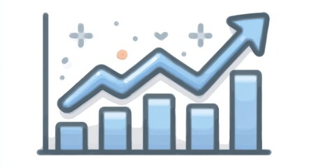 The business financial target utilizes a growth blue arrow background design template, serving as an investment stock market economy plan