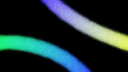 Noisy grainy gradient color flow wave shaped backdrop design. Abstract glowing dust grain noise flow neon gradient multicolour background on dark.