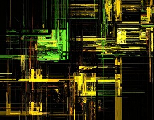 緑と黄色のエレクトリックな素材