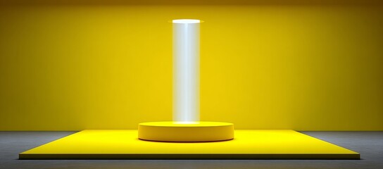 A gradient background in yellow light flash, with copy space for text and an advert banner, representing image technology