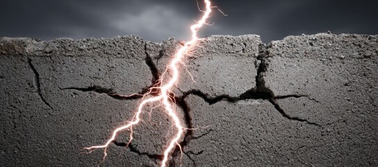 The stormy scene featuring lightning embodies fear, depression, and stress, created with image technology