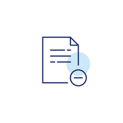 Text file and minus. Data removed. Pixel perfect, editable stroke vector icon