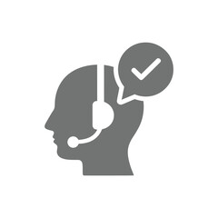 Customer service and support icon call center and technical support. Vector illustration