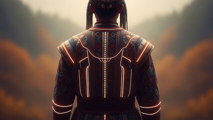 Warrior in traditional armor