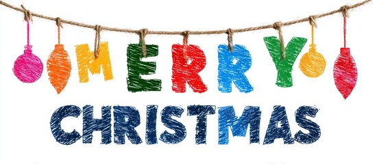 A Merry Christmas greeting sign on a white background, created with image technology