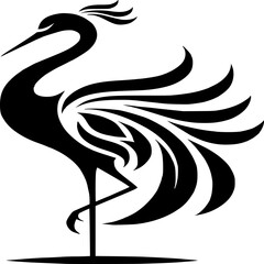 Obraz premium Bird silhouette tribal vector tattoo design