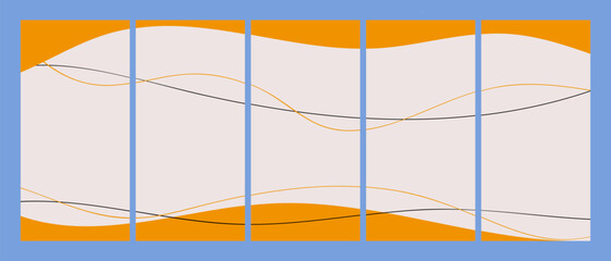 This template features wavy lines and colorful backgrounds for social media storytelling. It is designed for engaging online sharing.