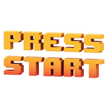 press start 3d illustration