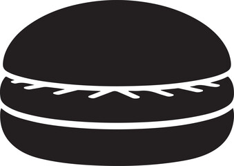 Delicious black macaron dessert isolated on white background