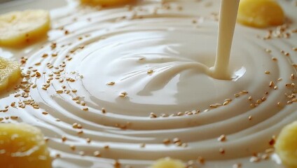 Creamy Delight: A mesmerizing video showcasing the pouring of a sweet dessert creation