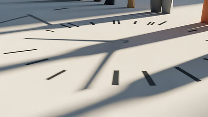 Close-up of clock face with shadow