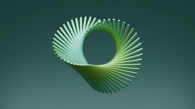 3D green spiral with layered details and smooth flowing curves