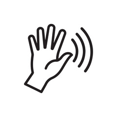 Obraz premium Hand with sound waves icon Vector, illustration