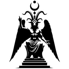 Silhouette of the statue of Baphomet