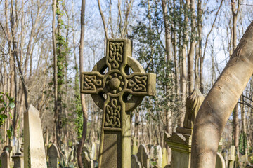 Ancient Celtic Cross Headstone in Old Cemetery