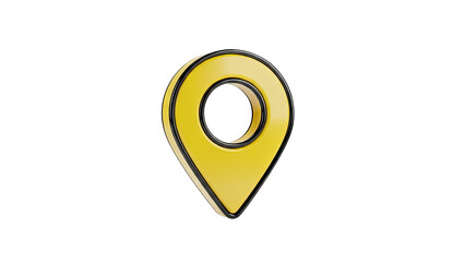 Yellow 3D Map Pin Icon