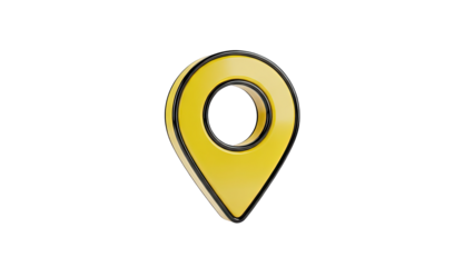 Yellow 3D Map Pin Icon