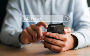 Conducting a job search on a smartphone