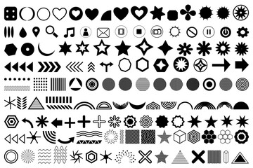 Modern Geometric Flat Basic Shapes Collection for Graphic Design and UI