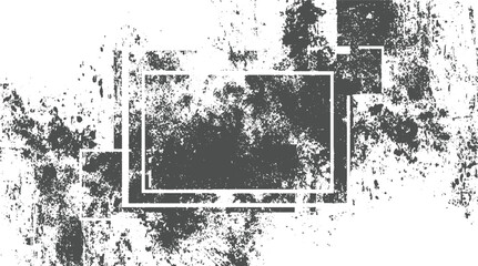 Distressed grunge overlay with white rectangular frames on a textured dark gray background creating a vintage abstract