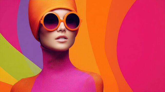 Vibrant Fashion Portrait: Bold Colors and Modern Style in High Contrast Photography