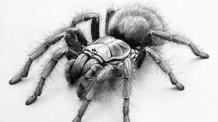 selective focus close-up of hairy spider with fangs