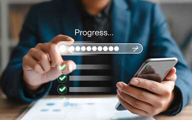 Tracking progress on mobile device