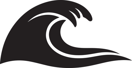 Black and white wave graphic design element for various projects