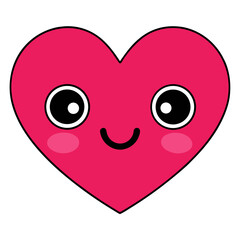 pink heart with a smile