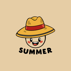 summer vibe with a straw hat