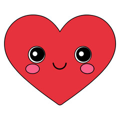 pink heart with a smile