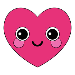 pink heart with a smile